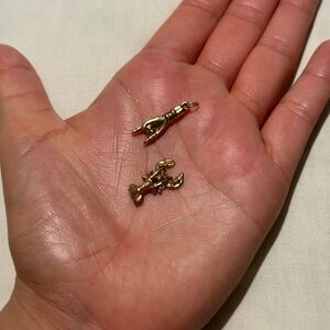 Gold Lobster and Hand Charms